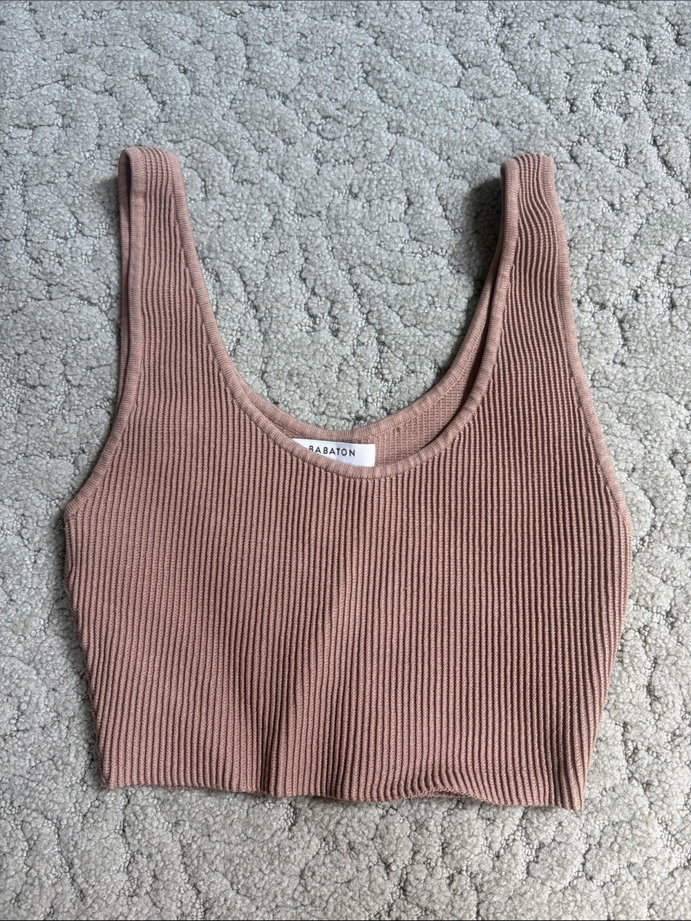 Aritiza Babaton Ribbed Cropped Tank Top in Dusty Rose Blush